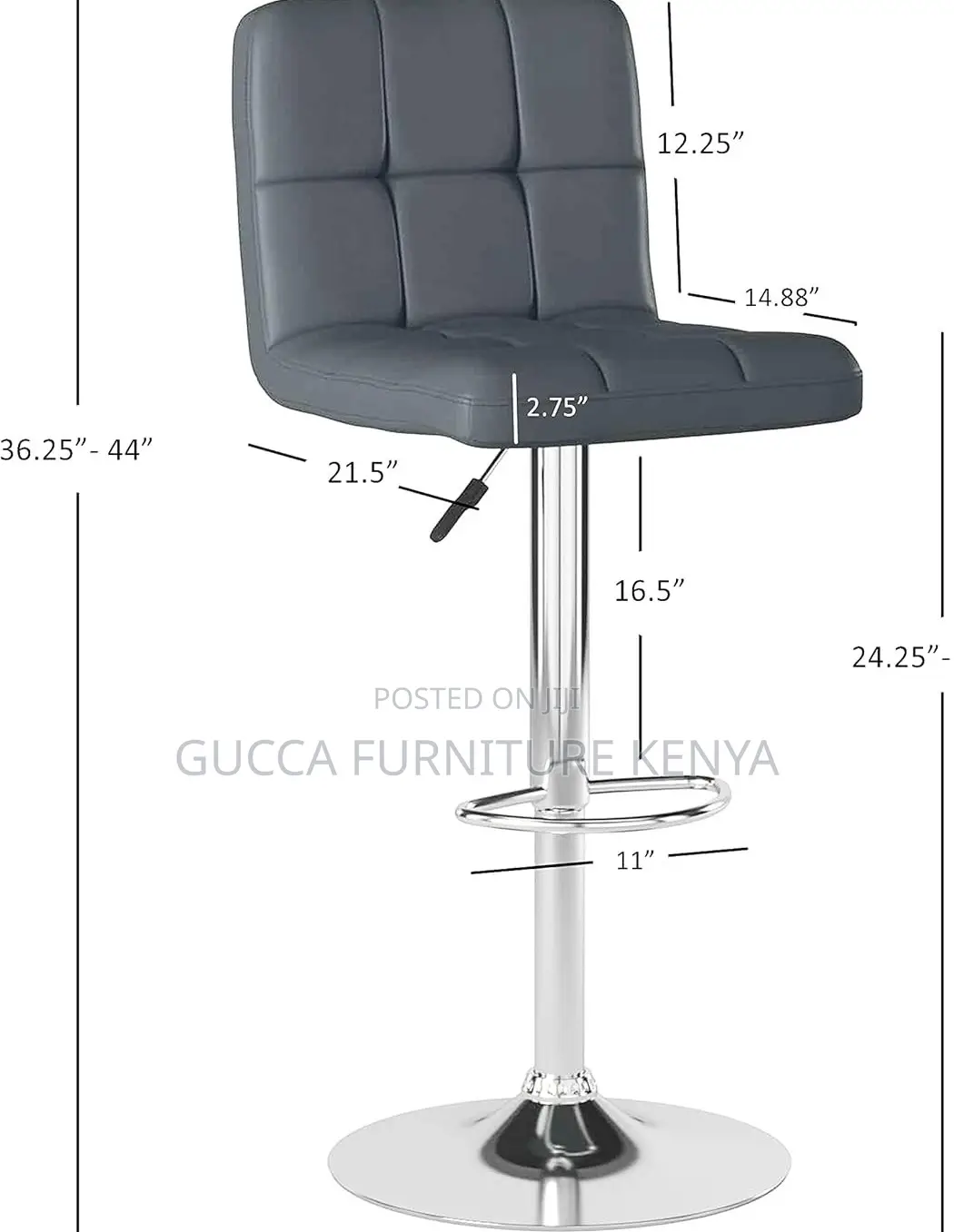 Home Chairs: L-Shape Leather Upholstered Home Office Stool