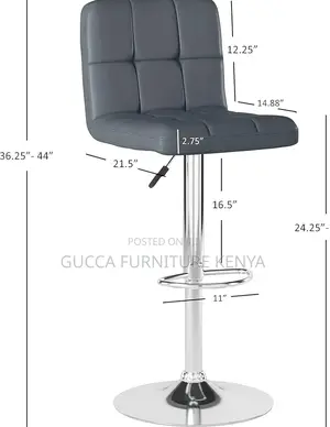 Home Chairs: L-Shape Leather Upholstered Home Office Stool