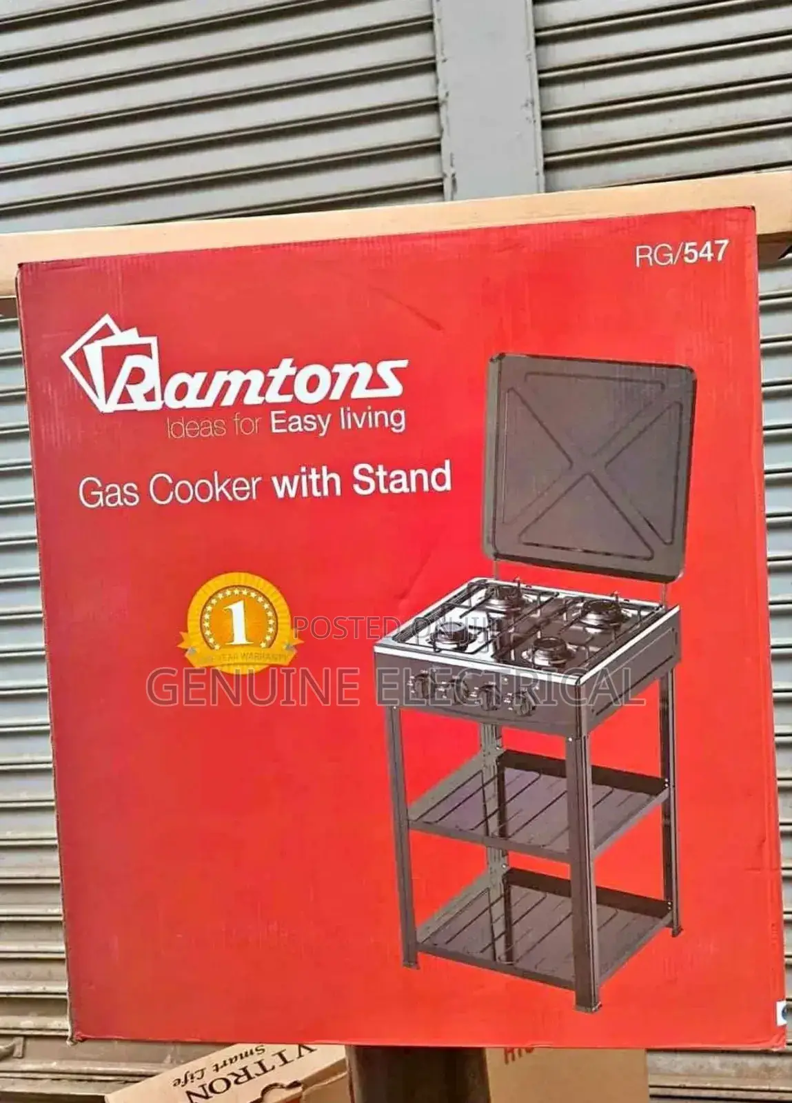 Cooker,Ramtons Rg547 4gas With Shelves