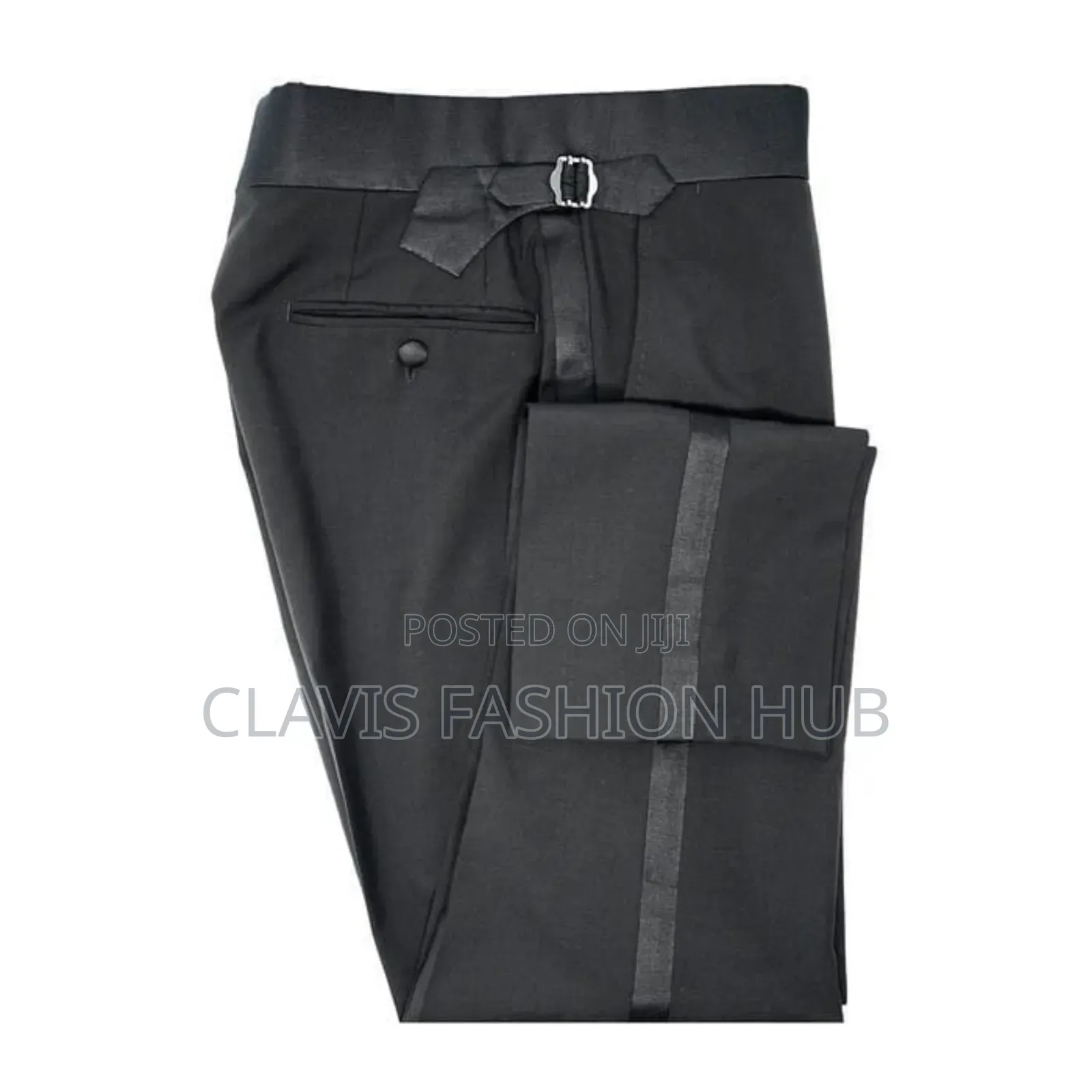 Blue and Black Striped Pants for Men
