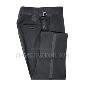 Blue and Black Striped Pants for Men