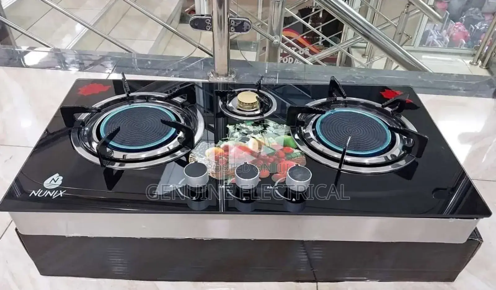 Nunix 3 Burner Glass Top Infrared Gas Burner- Gas Saving