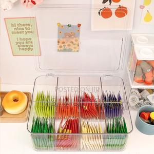 Aesthetic Acrylic Tea Bag Organizer With Cover and Compartme - thumbnail 2