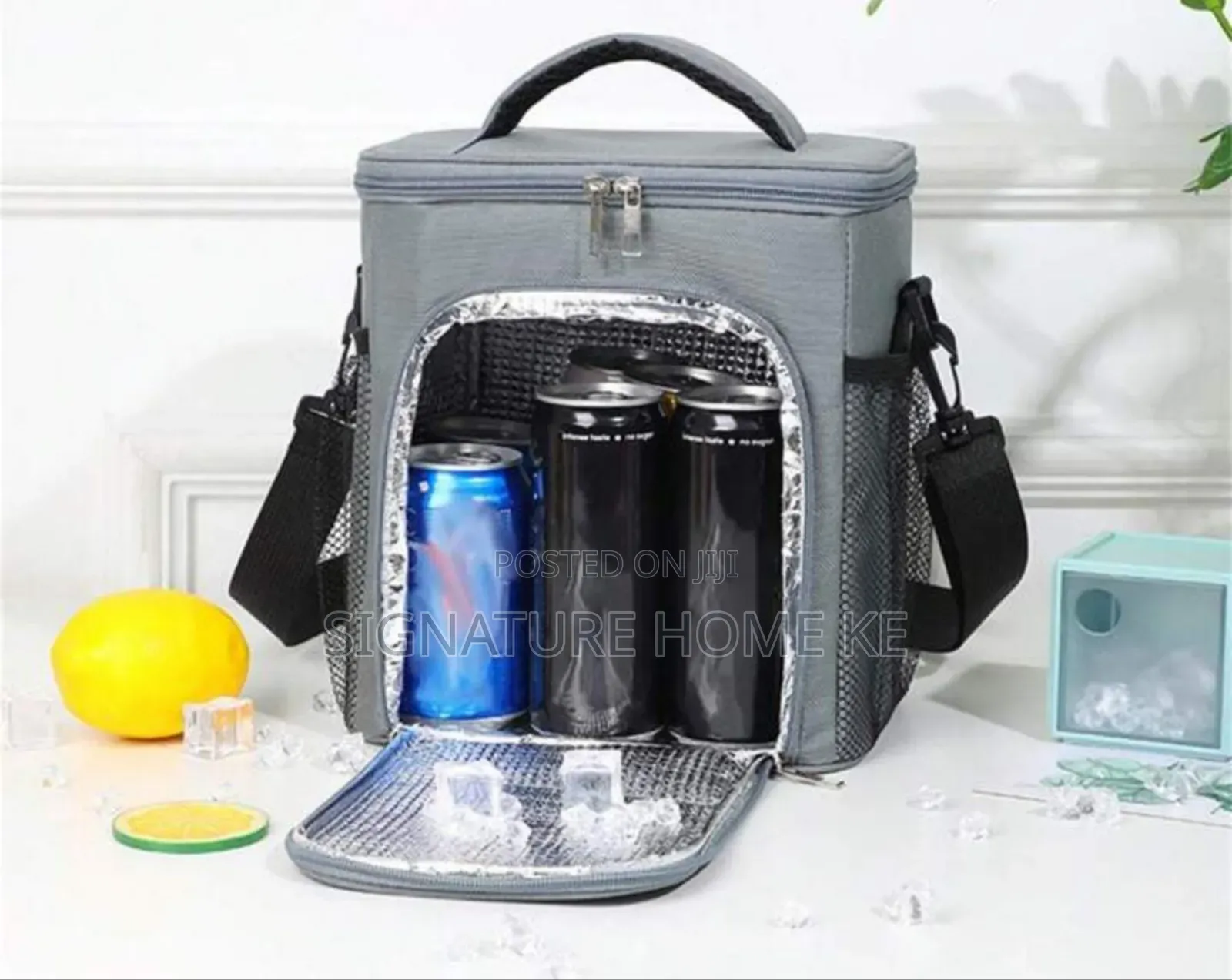 Side Pocket 2 Layer Insulated Lunch Bag