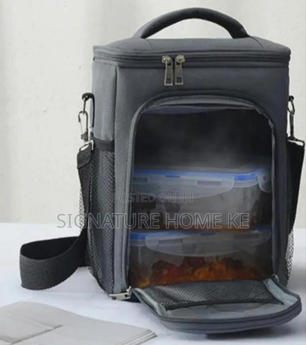 Side Pocket 2 Layer Insulated Lunch Bag