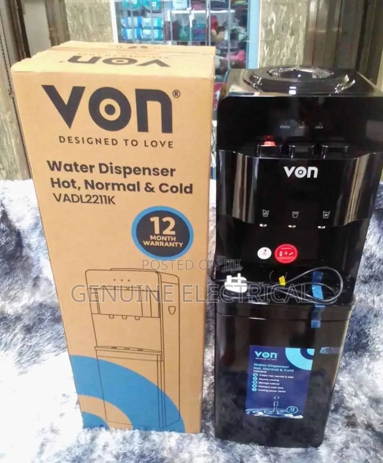 Von Vadj2112k Hot Normal Water Dispenser - Black by Von