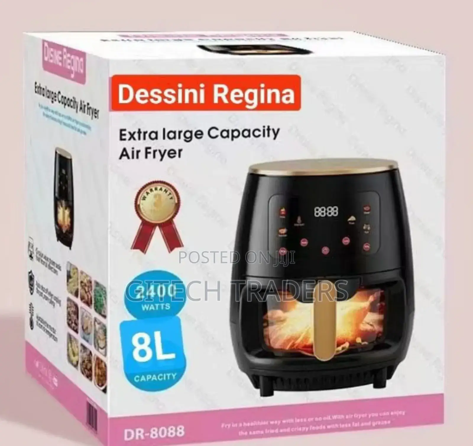 *Glass Oven Dessini Air Fryer 8 Litres
