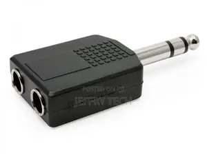 2 X 6.5mm Stereo Sockets (Female) to 6.5mm Stereo Jack