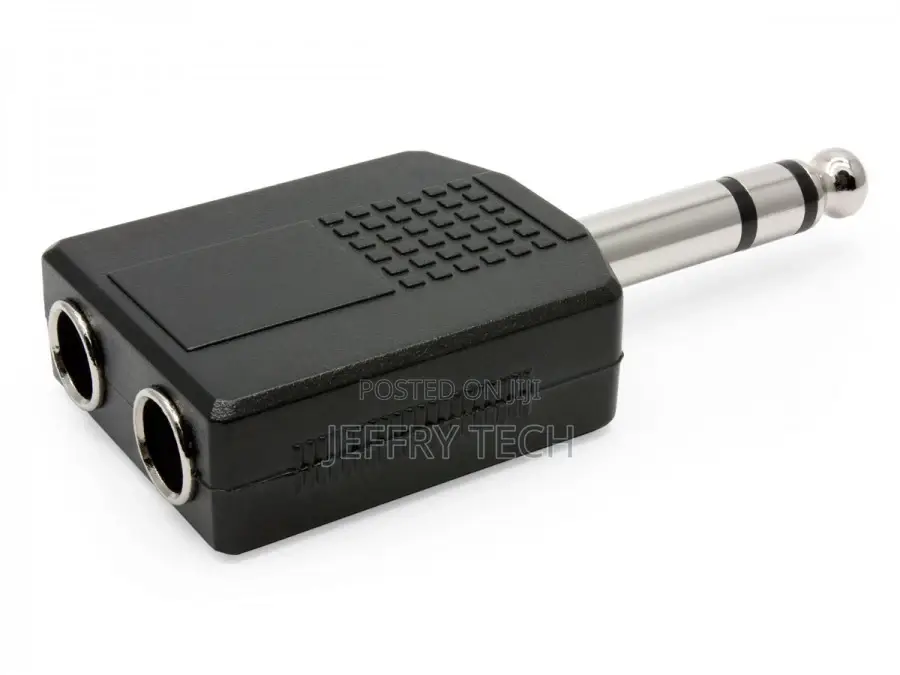 2 X 6.5mm Stereo Sockets (Female) to 6.5mm Stereo Jack