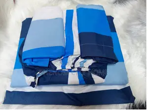 Blueish Cotton Fitted Bedsheet Set