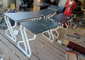 Gray Top White Stands Office Desk