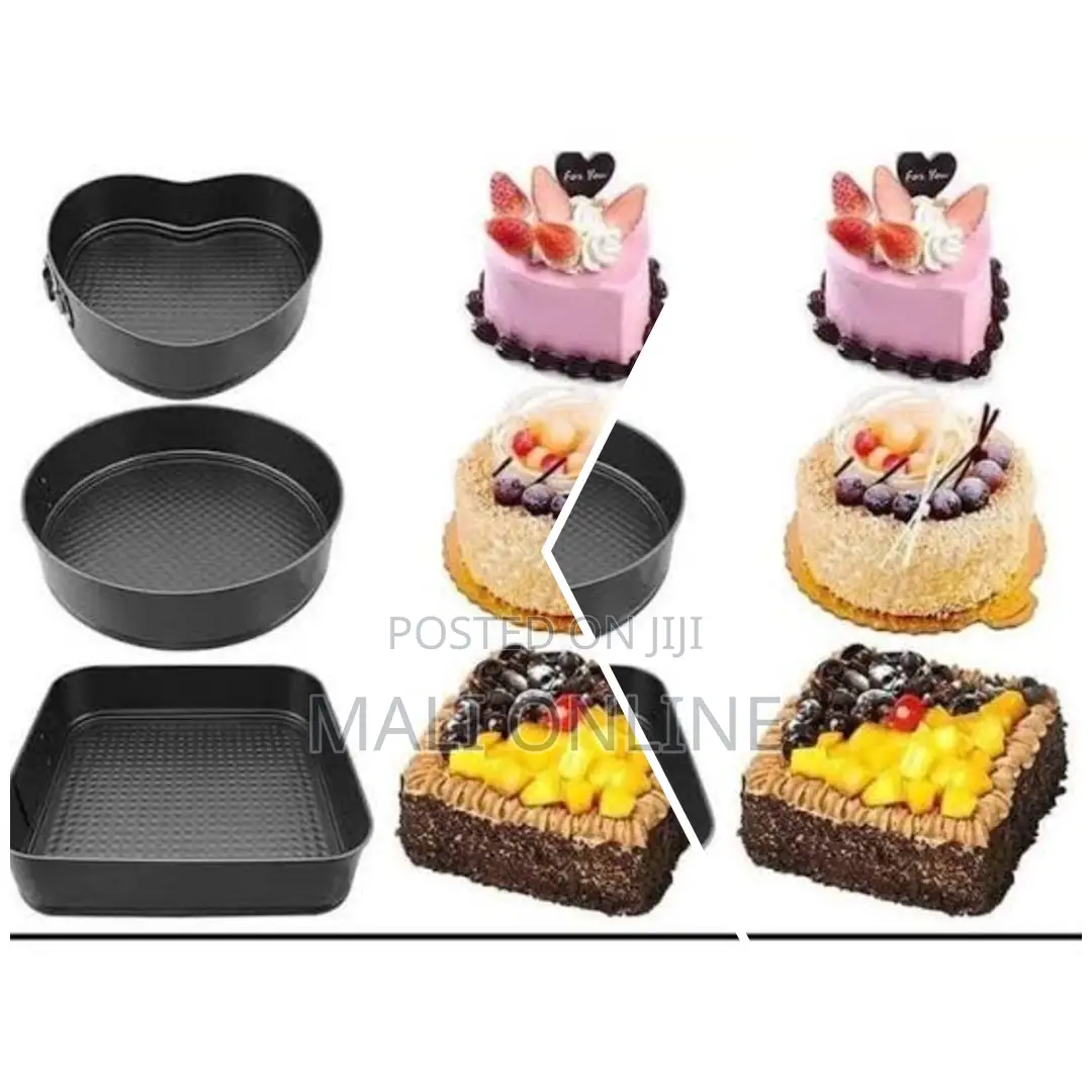 Cake Mould 3pc Set (Heart, Square, and Round )