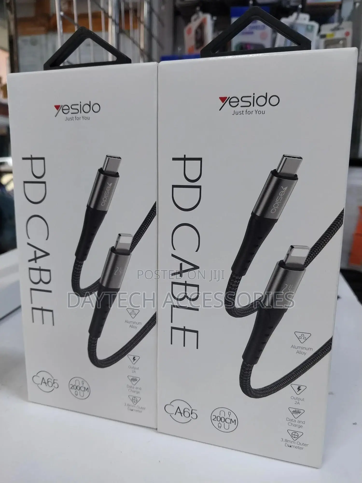 Yesido Type-C to Lightning Pd 20w 2m Braided Black
