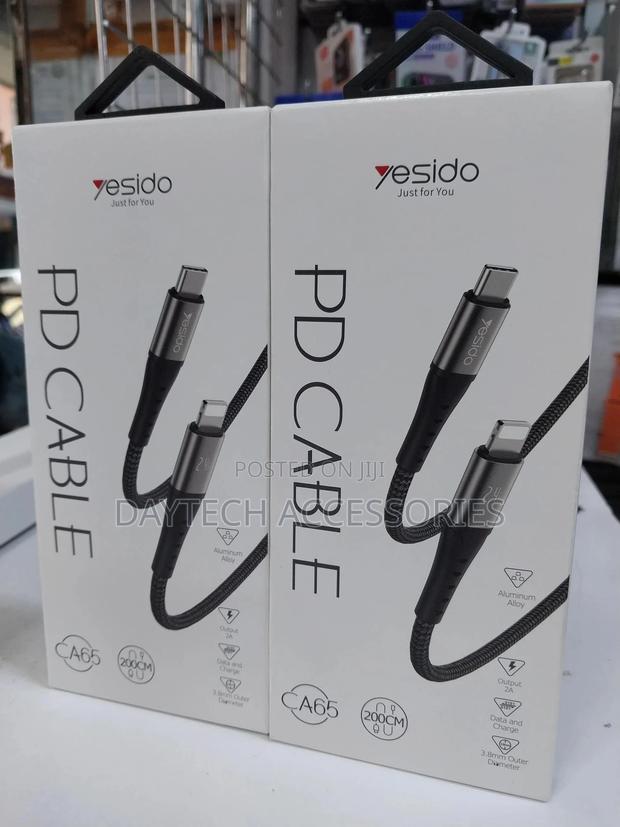 Yesido Type-C to Lightning Pd 20w 2m Braided Black
