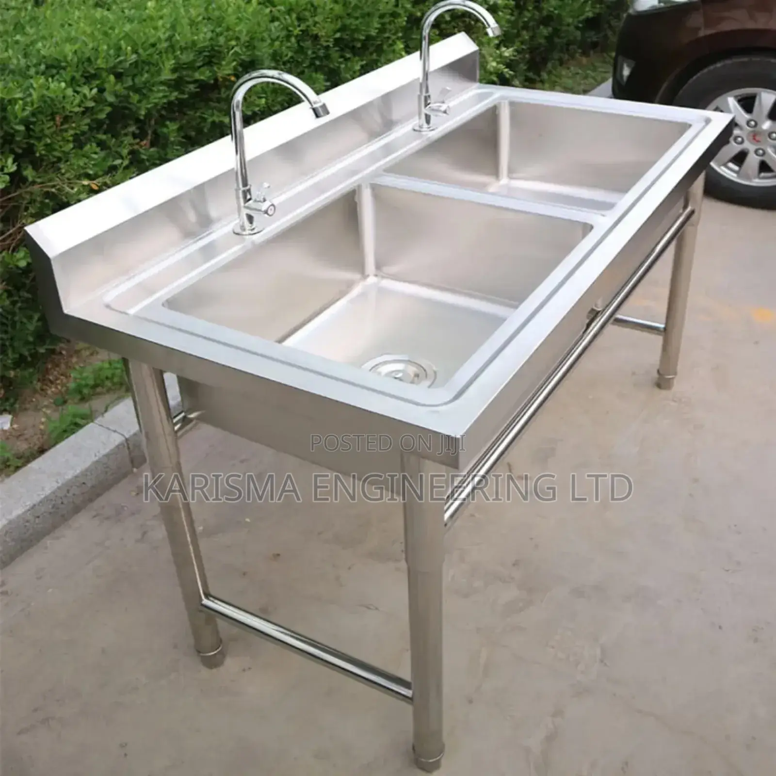 Double Sink Stainless Steel With Taps