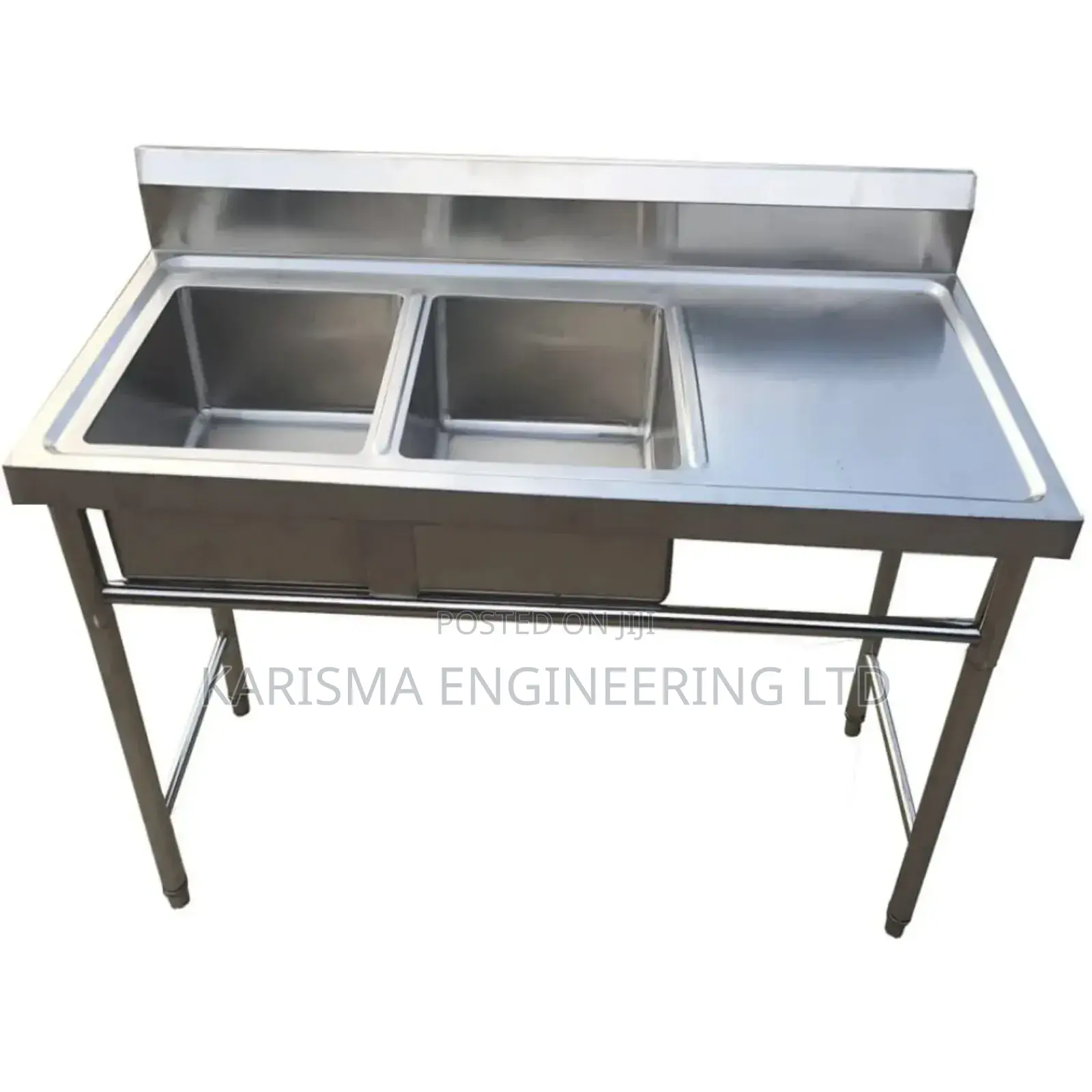 Double Tank Sink With a Workspace