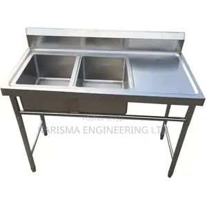 Double Tank Sink With a Workspace