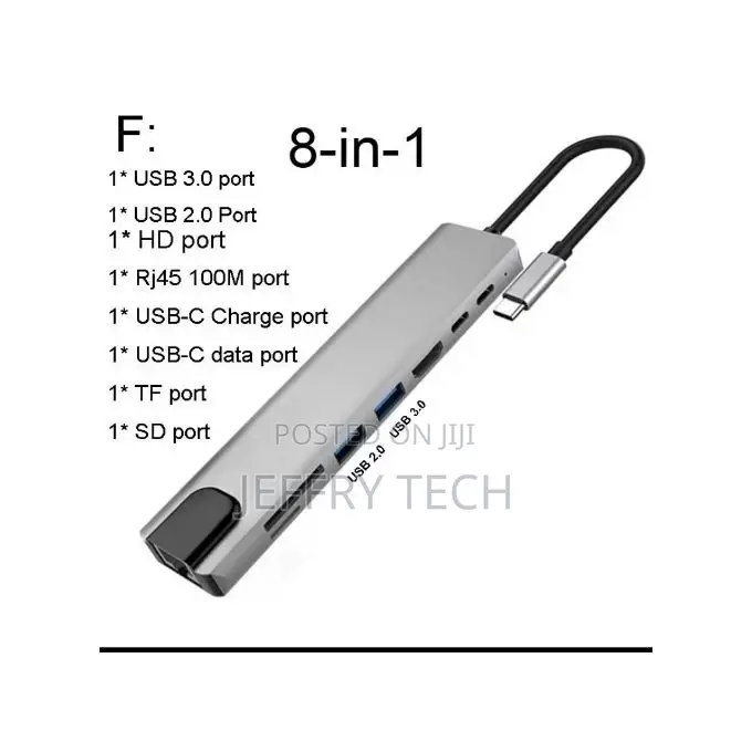USB Type-C 8 in 1 Multi Adapter