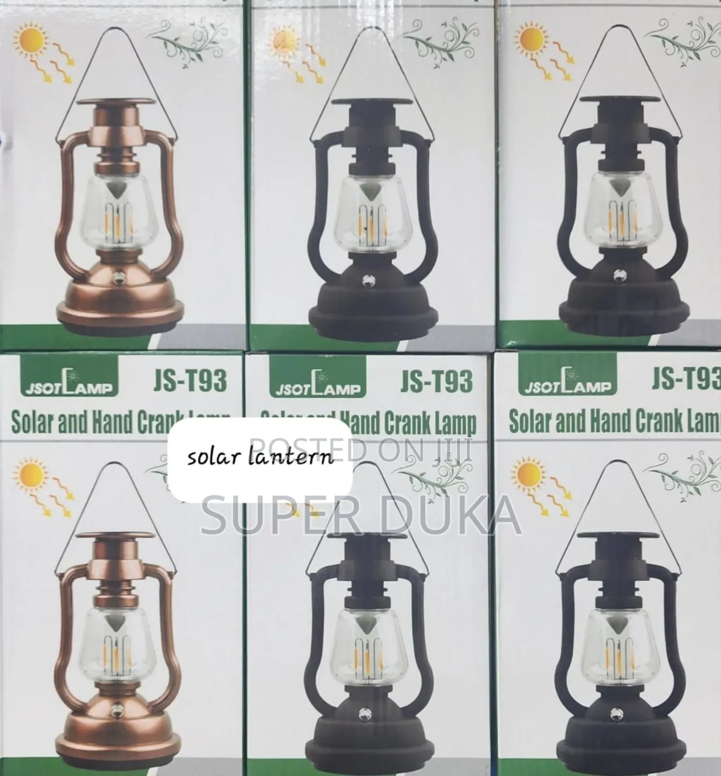 Solar Hand Crank Lamp.Rechargeable Vintage Light