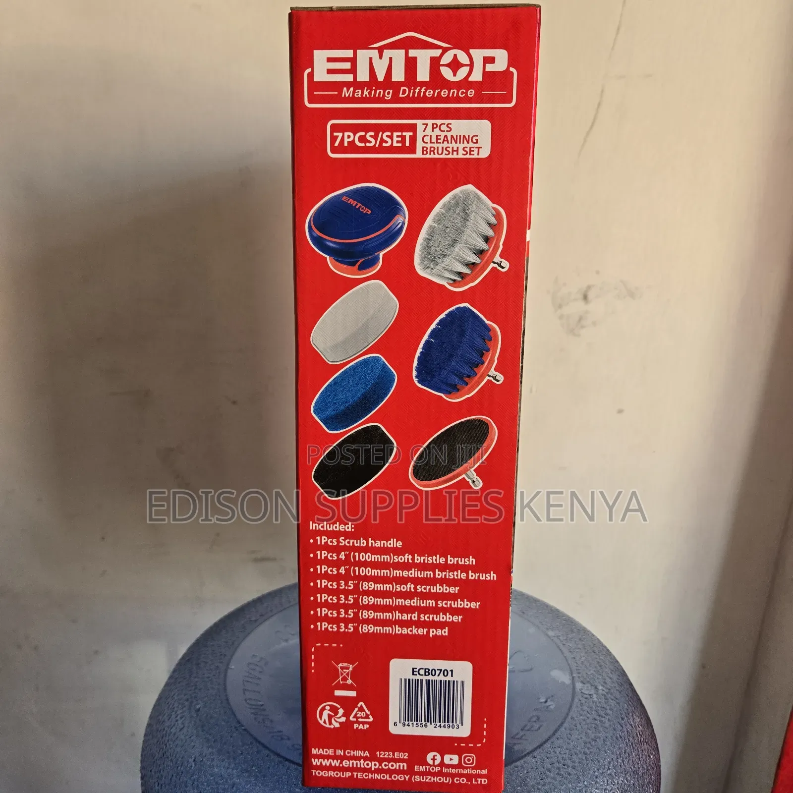 7pcs Drill Brush Set Emtop Drill Car Wash Detailing Cleaning Brushes