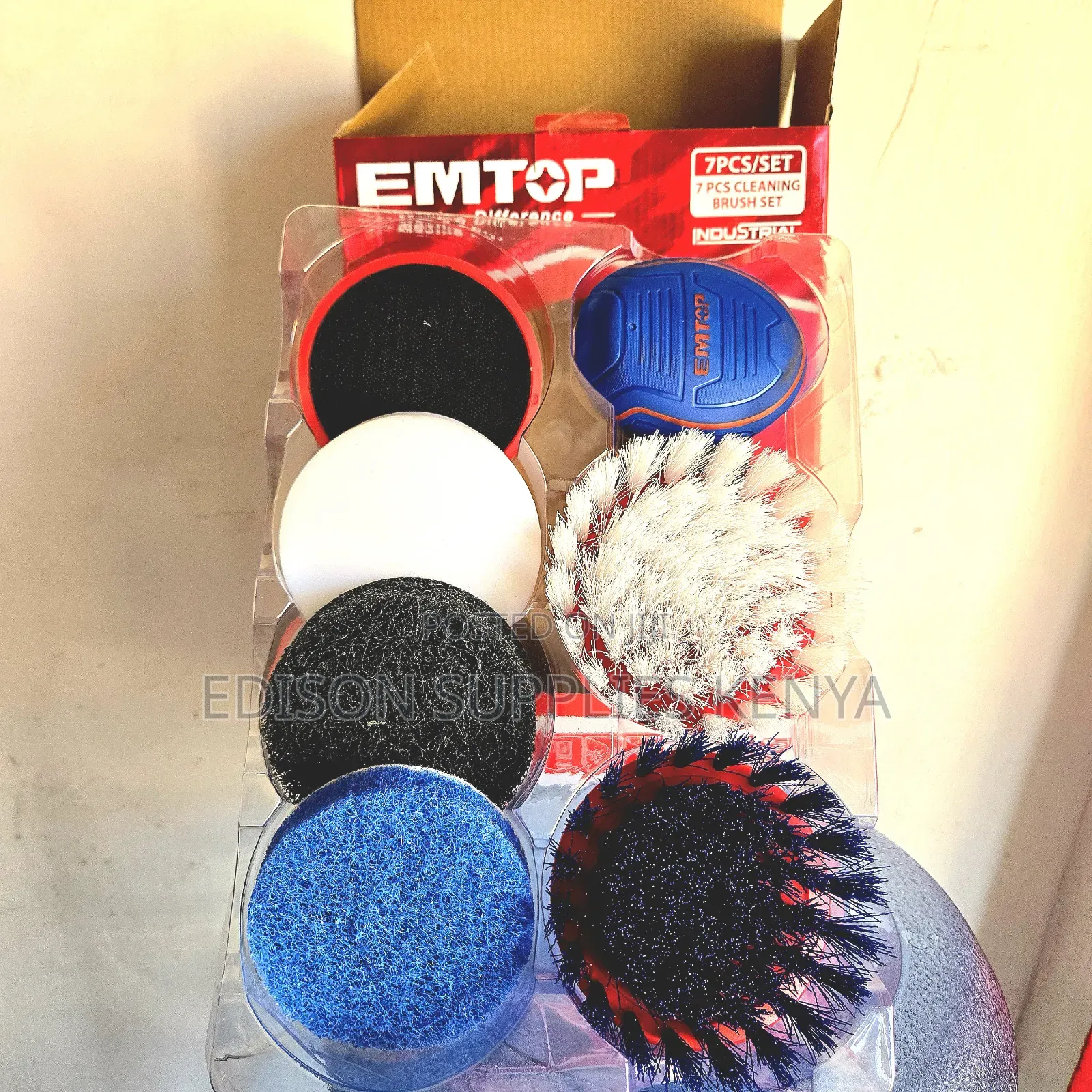 7pcs Drill Brush Set Emtop Drill Car Wash Detailing Cleaning Brushes
