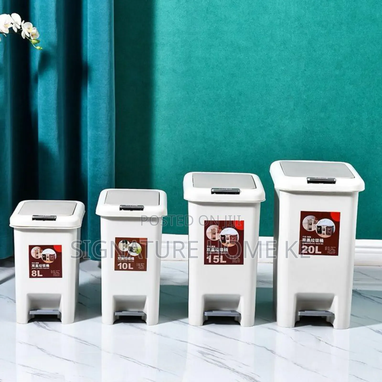 Pedal Dustbin With Dual Opening by Foot Press or Hand Press