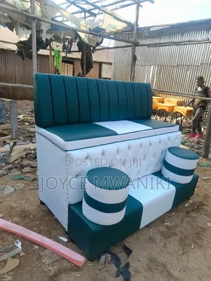 3 Seater Pedicure Seat, Jungle Green and White, New Design 