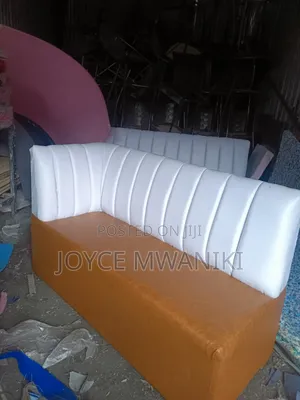 Vip Restaurant Couch, White and Brown 