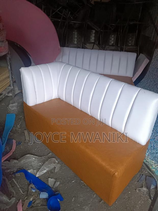 Vip Restaurant Couch, White and Brown  - thumbnail 3