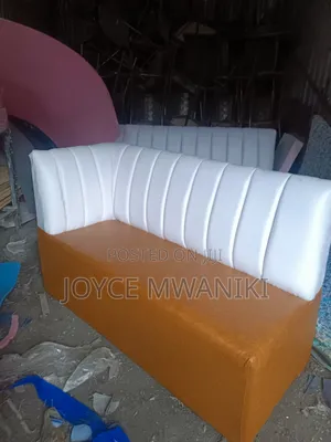 Vip Restaurant Couch, White and Brown 
