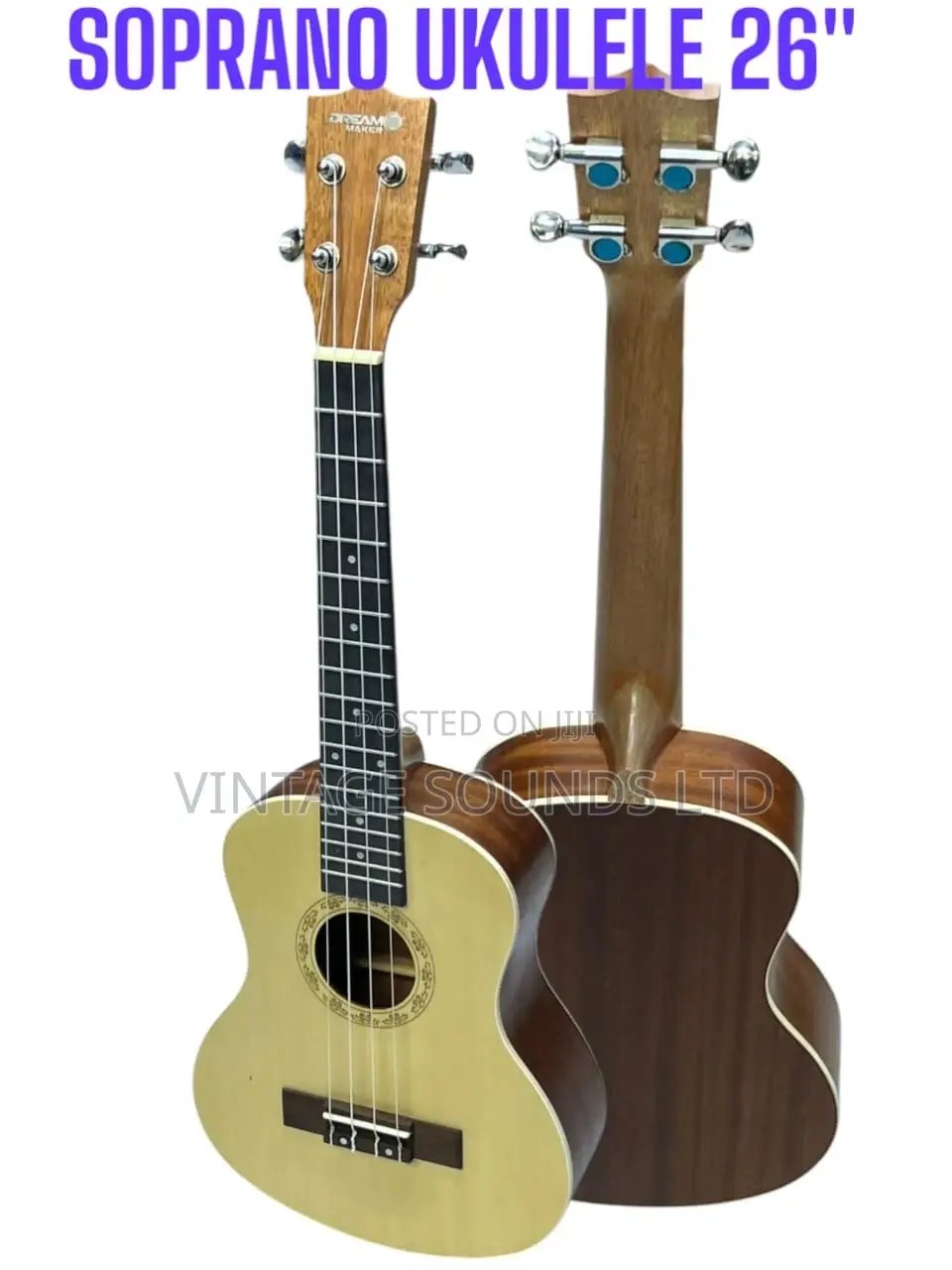 26” Soprano Ukulele Instrument ( Brown Mahogany)