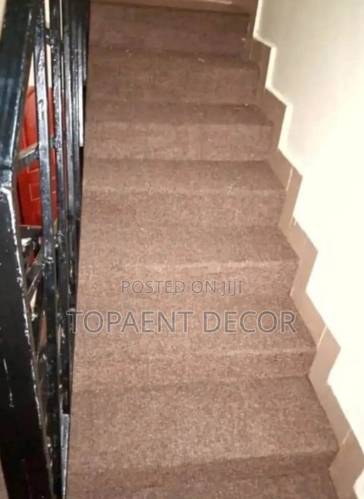 Brown Airbnb Staircase Wall to Wall Carpets