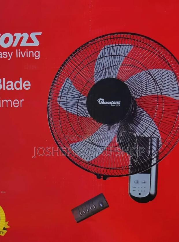 Rm/676 Ramtons 16 Inches Wall Fan 5blades With Remote Rm/5bf