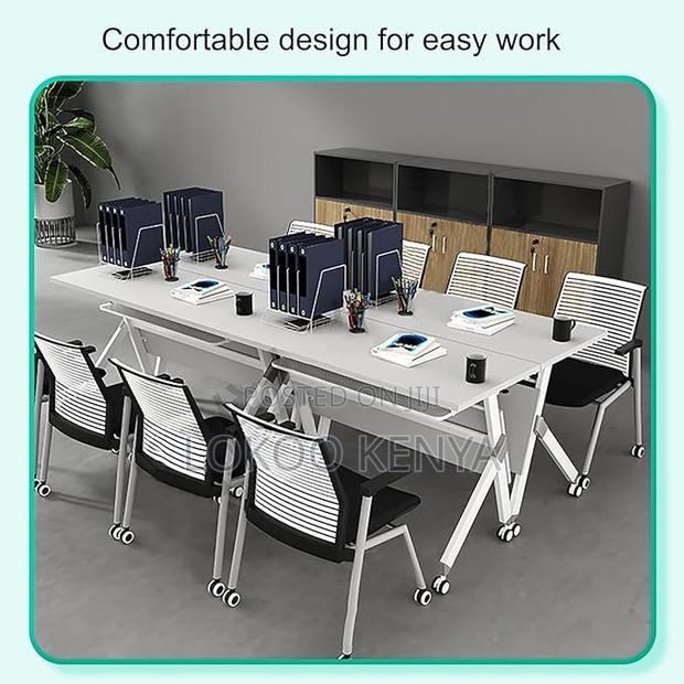 Office Desk : Rectangular Conference Room Table Flip Top - thumbnail 4