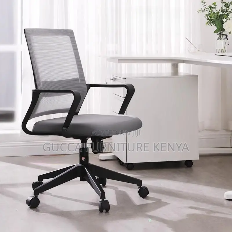 Office Chairs: Mid Back Mesh Ebony Home Office Chair