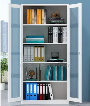 Cabinets:2-Door Steel Glass Display Filling Office Cabinet