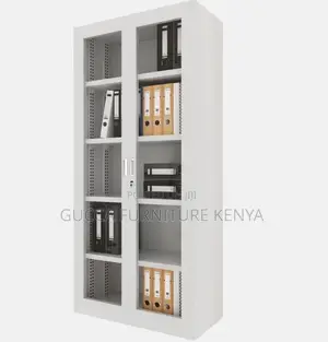 Cabinets:2-Door Steel Glass Display Filling Office Cabinet