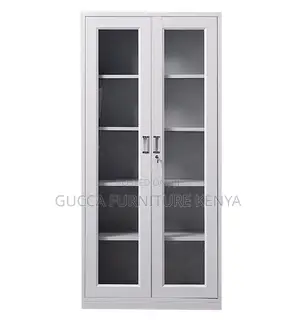 Cabinets:2-Door Steel Glass Display Filling Office Cabinet