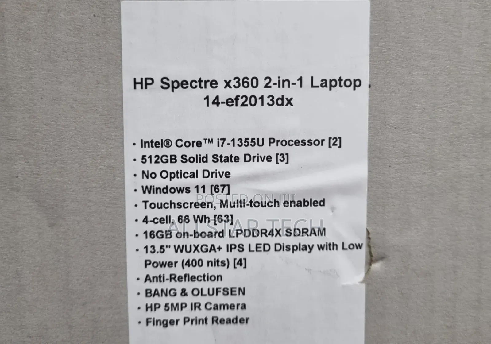 New Laptop HP Spectre 14 16GB Intel Core I7 SSD 512GB