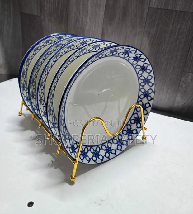 Blue Printed 8 Inch Plates