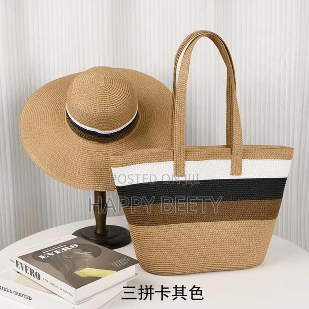 *Summer Straw Woven Beach Bag and Hat - main view