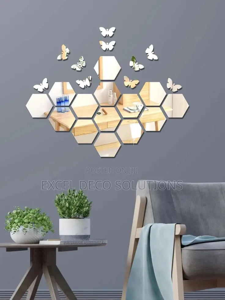More Than a Mirror—A Statement Piece! Hexagonal Shape Mirror
