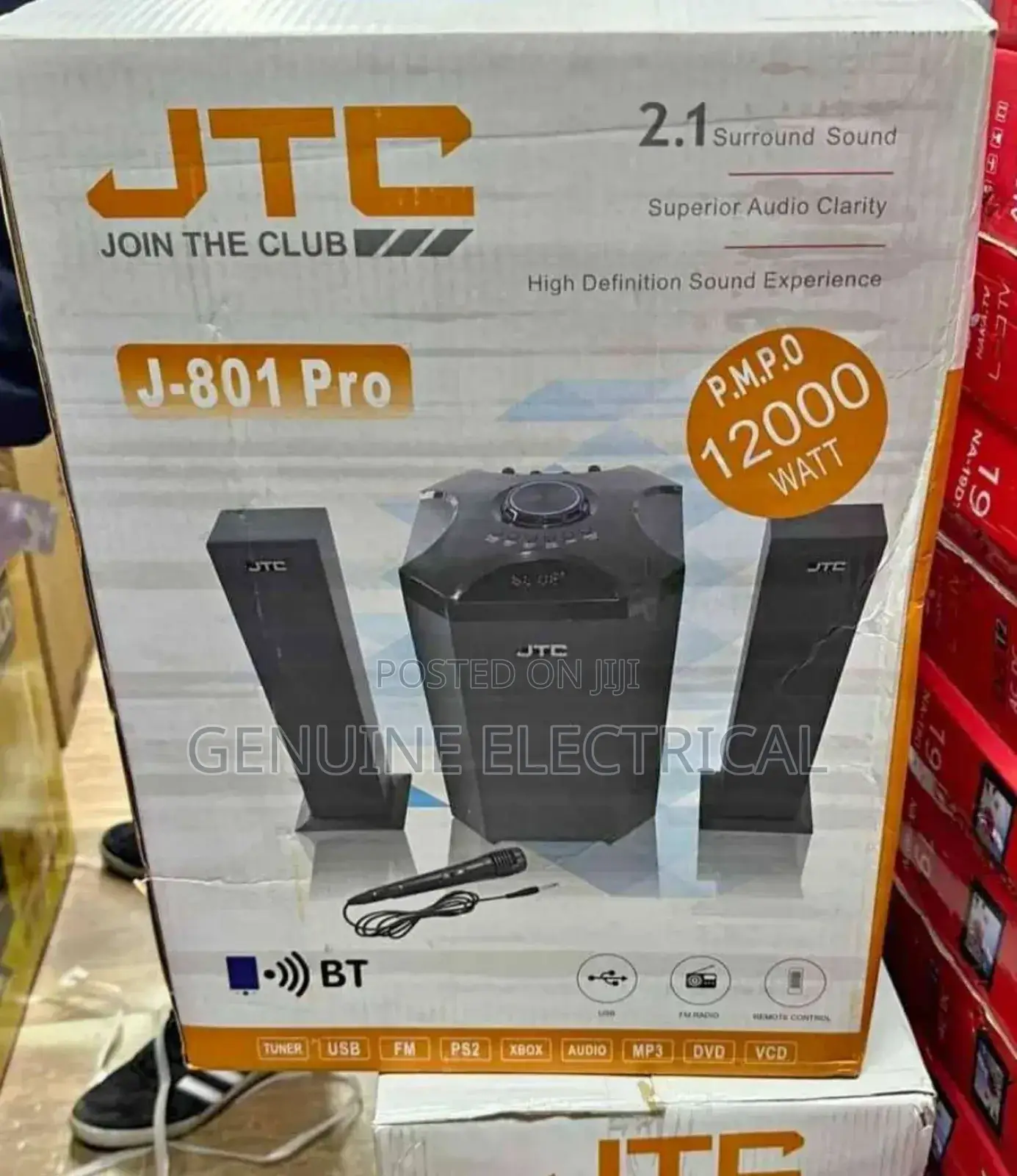 JTC Mtungi 2.1ch Hometheatre-Bt/Fm/Usb-12,000w-