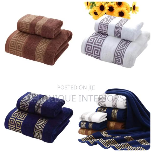 2pcs/Set Cotton Bath Towel - thumbnail 2