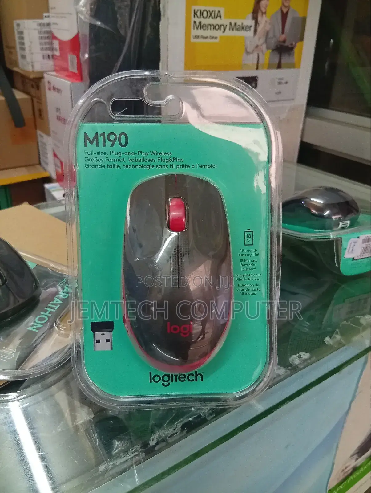 Logitech M190 Wireless Mouse - Full Size Curve Design