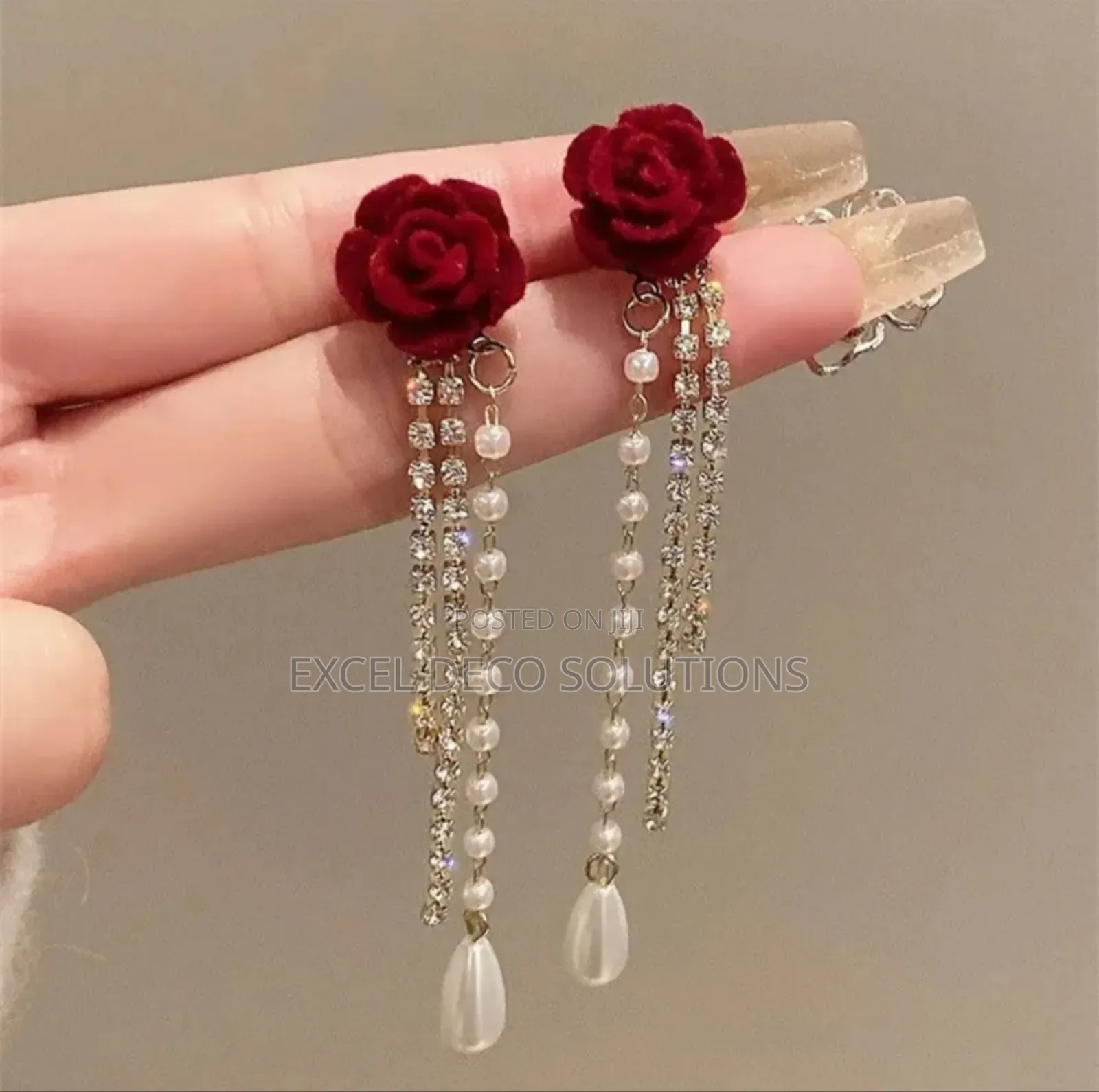 Statement Red And Gold Earrings
