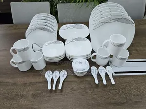 Quadra 39pcs Opal Glass Dinner Set- White
