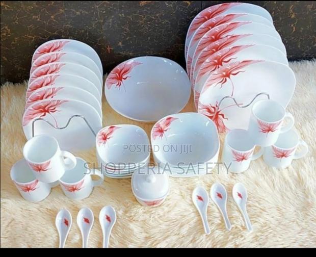 Quadra 39pcs Opal Glass Dinner Set_ Red - main view