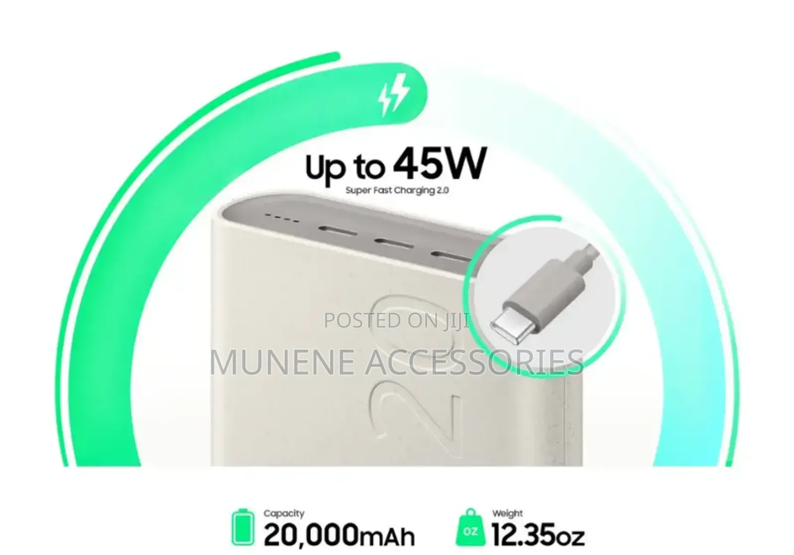 Samsung 20000mah Usb C 45w Charging Power Bank Battery Pack