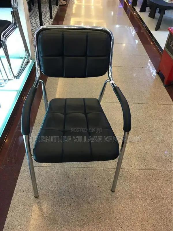 Office Visitor Seat; Stackable Leather Hospital Chair
